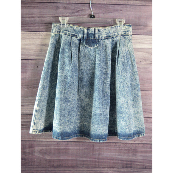 Stuffed Shirt Stone Washed Denim Skirt Vintage 80's Size 11/12 29 inch waist - Picture 5 of 12